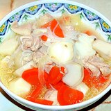 塩鶏じゃが風？里芋と鶏肉の旨塩にんにく煮♪